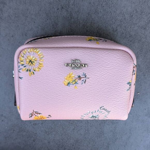 Coach Boxy Dandelion Floral Print Pink Cosmetic Case - Picture 2 of 8